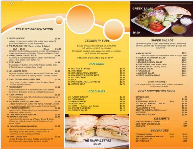 Hollywood Deli - Houston, TX menu_pic