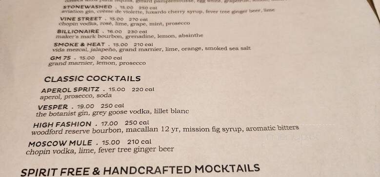 Blue Stove - Santa Monica, CA menu_pic