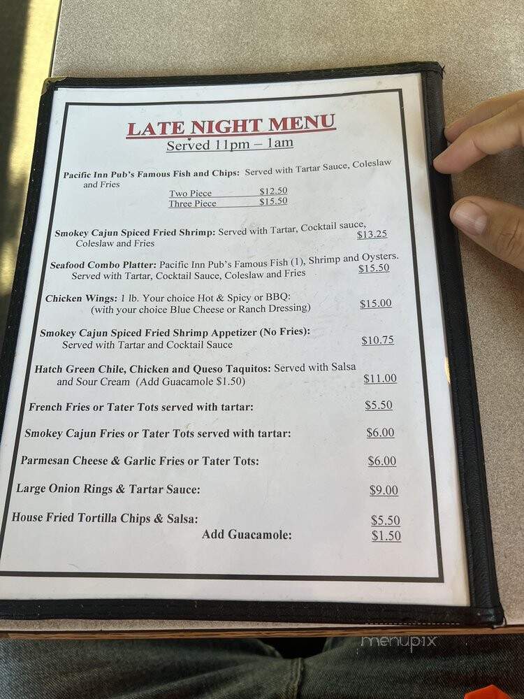 Pacific Inn Pub - Seattle, WA menu_pic