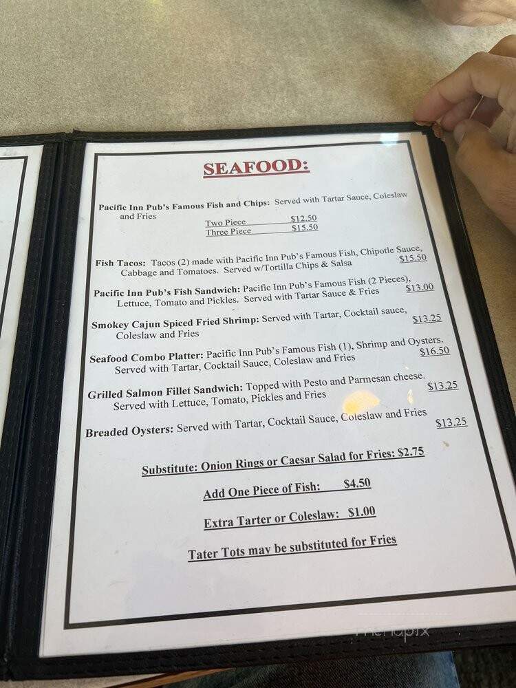 Pacific Inn Pub - Seattle, WA menu_pic