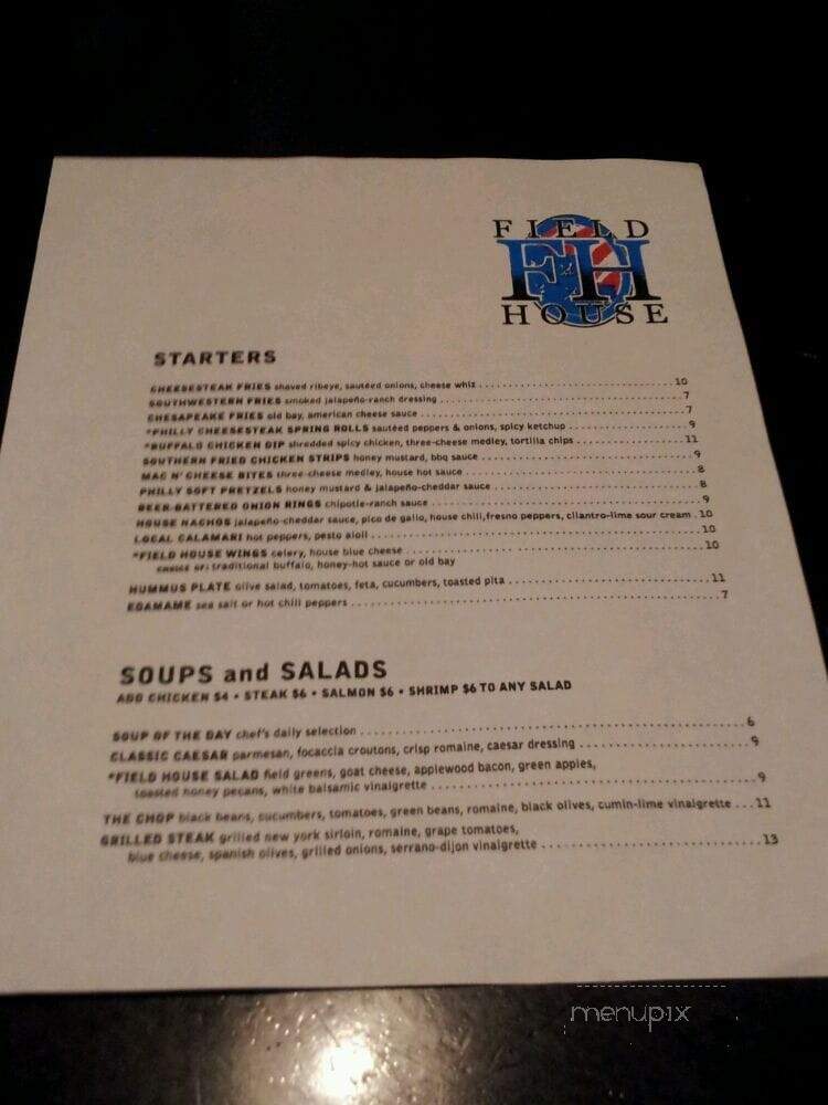 Field House - Philadelphia, PA menu_pic