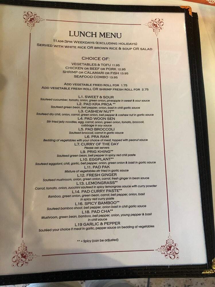 Bangkok@12 Thai Restaurant - Sacramento, CA menu_pic