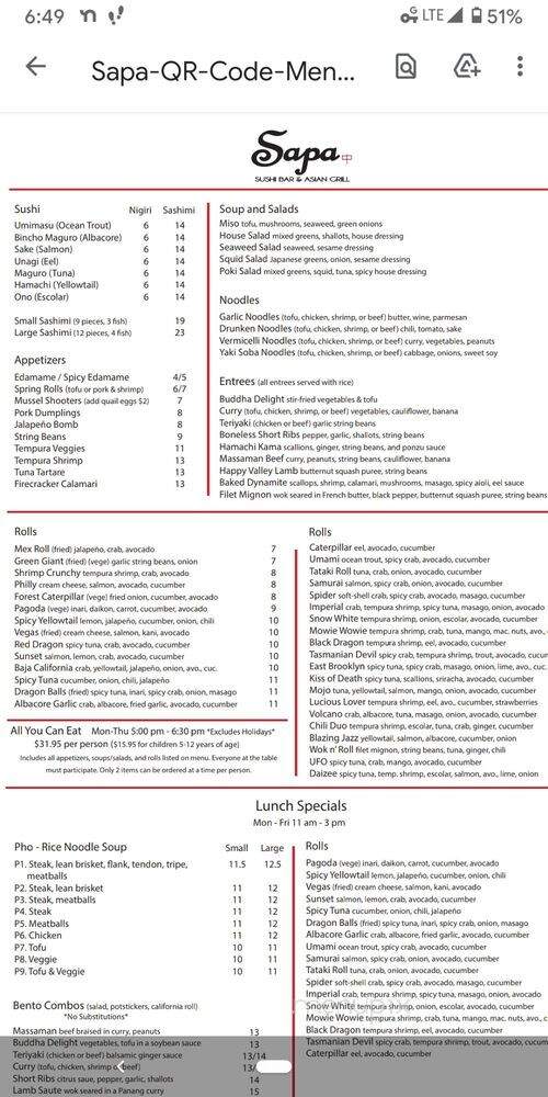 Sapa Sushi Bar and Asian Grill - Salt Lake City, UT