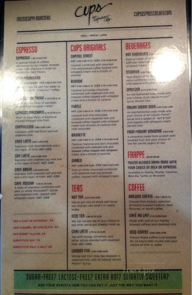 Cups - Jackson, MS menu_pic