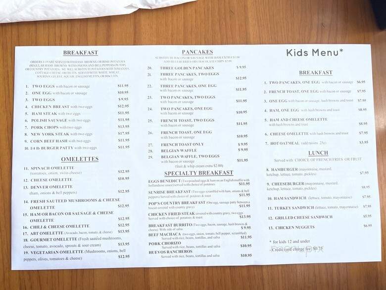 Pop's Cafe - Downey, CA menu_pic