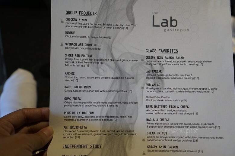 Lab Gastropub - Los Angeles, CA menu_pic