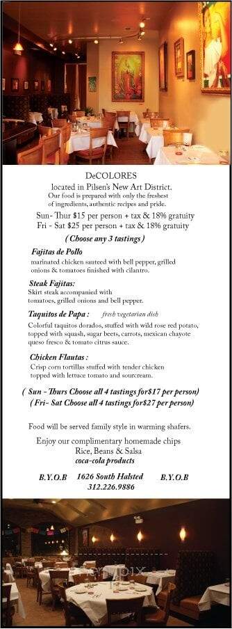 Decolores - Chicago, IL menu_pic