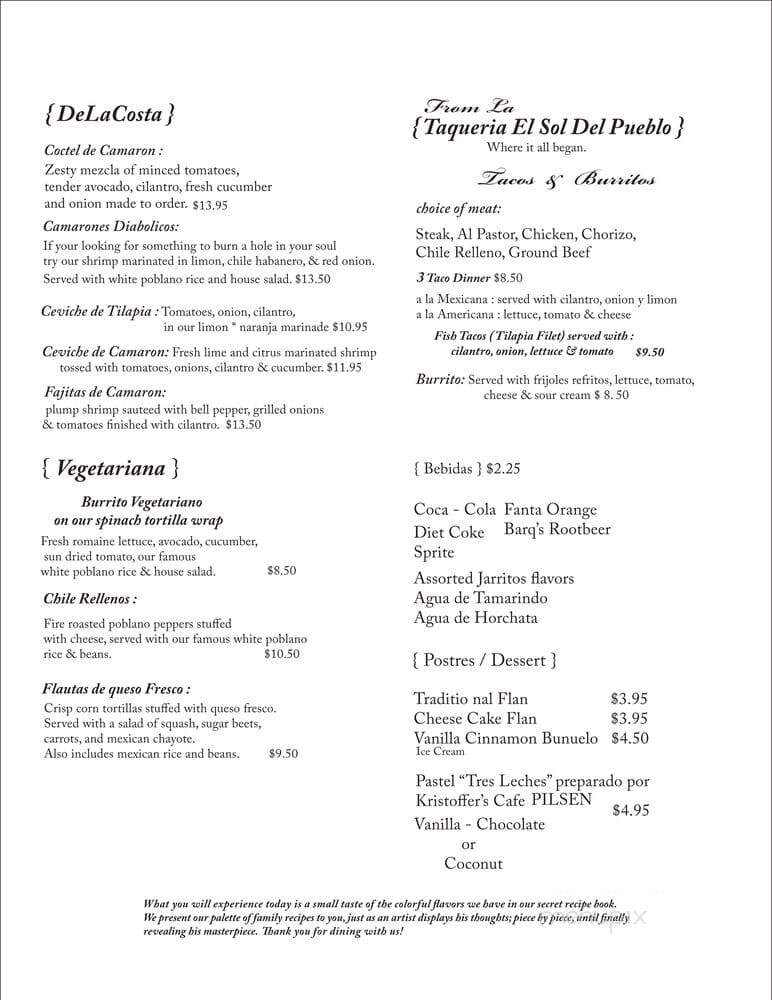 Decolores - Chicago, IL menu_pic