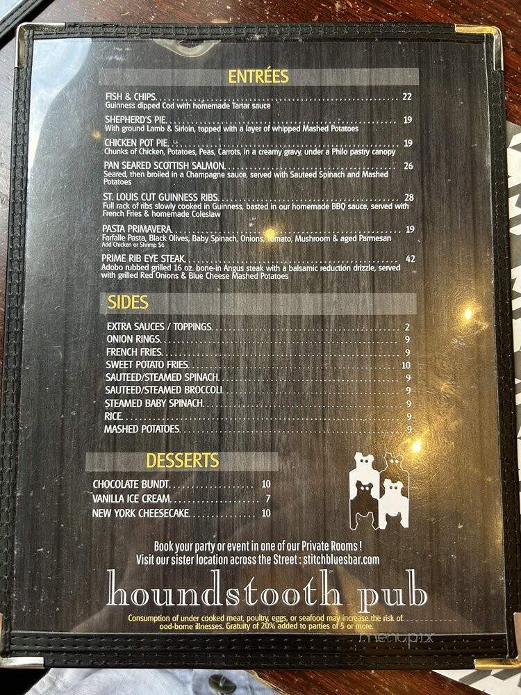 Houndstooth Pub - New York, NY menu_pic