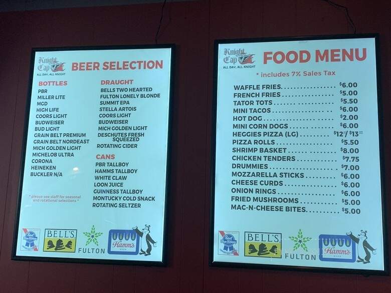 Knight Cap - Minneapolis, MN menu_pic