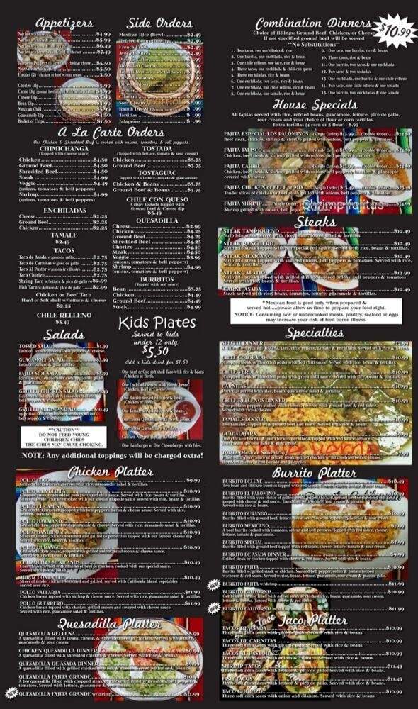 Los Palominos - Mount Pleasant, MI menu_pic