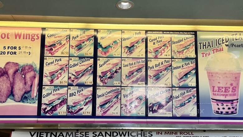 Lee's Sandwiches - San Francisco, CA menu_pic