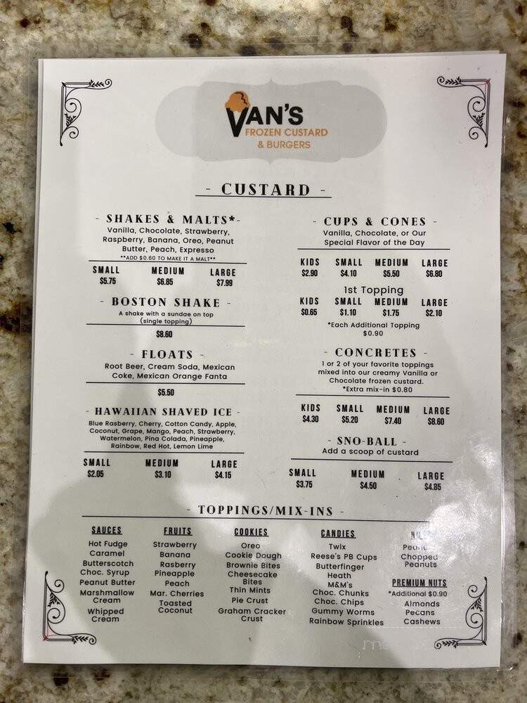 Van's Frozen Custard - Carpentersville, IL