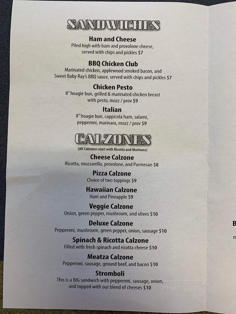 Billy's Pizza - Seymour, IN menu_pic
