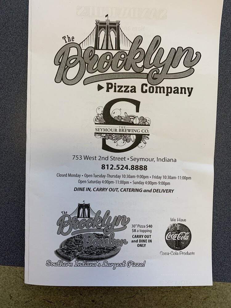Billy's Pizza - Seymour, IN menu_pic