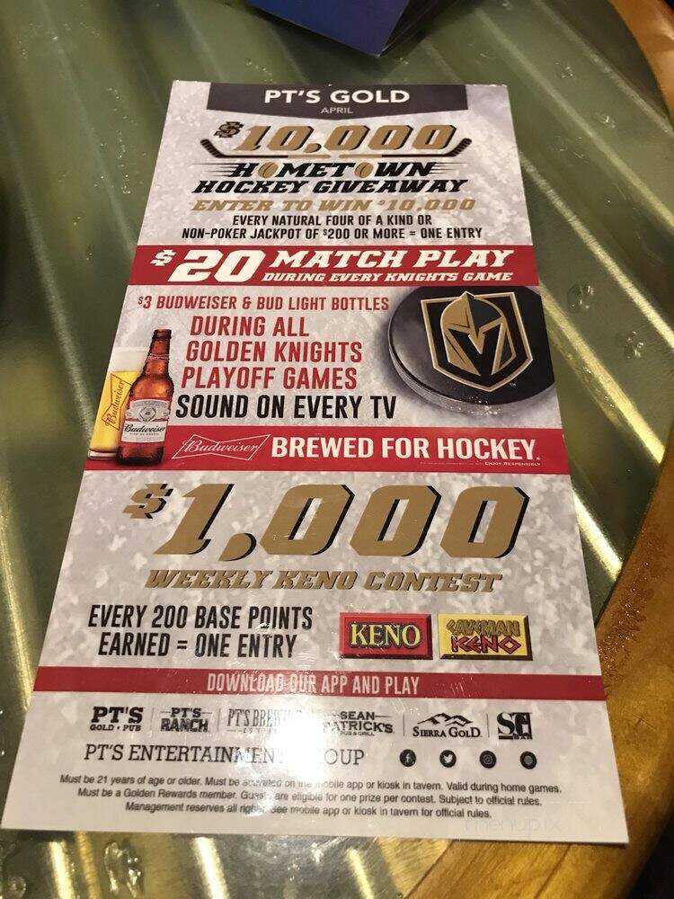 Pt's Gold - Las Vegas, NV menu_pic