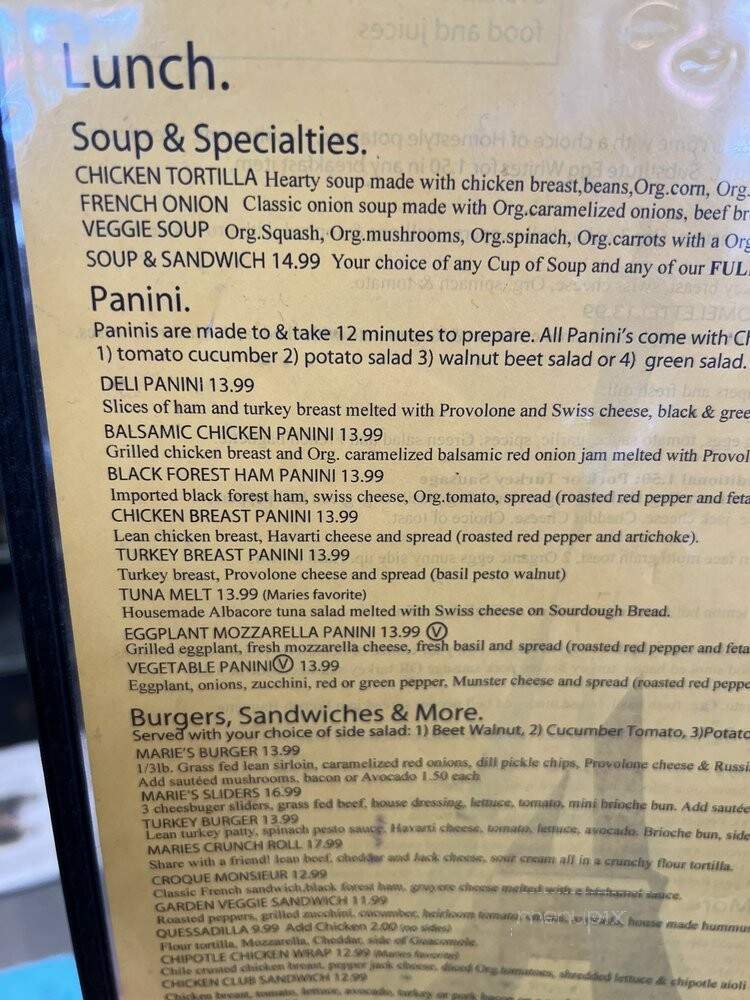 Marie Et Cie - Valley Village, CA menu_pic