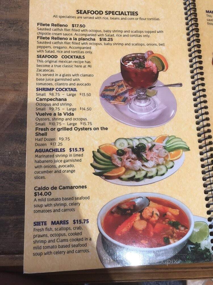 Mi Zacatecas - American Canyon, CA menu_pic