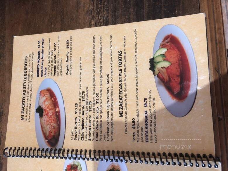 Mi Zacatecas - American Canyon, CA menu_pic