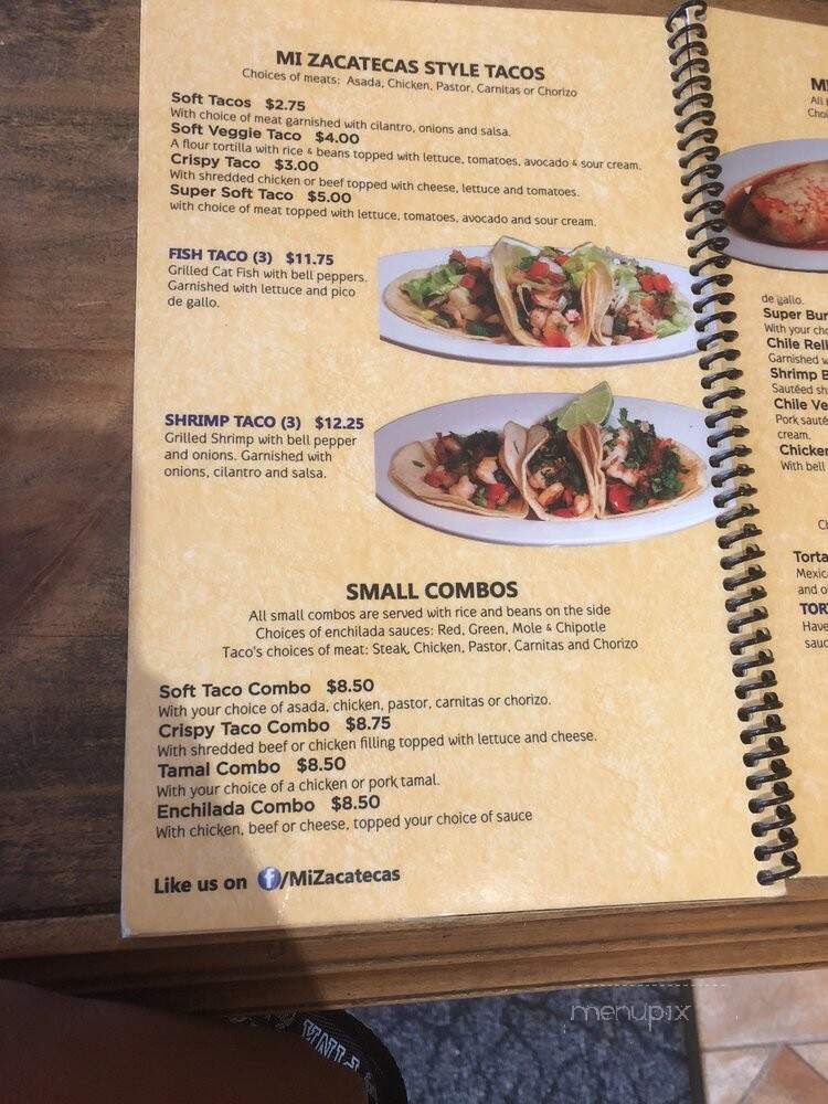 Mi Zacatecas - American Canyon, CA menu_pic