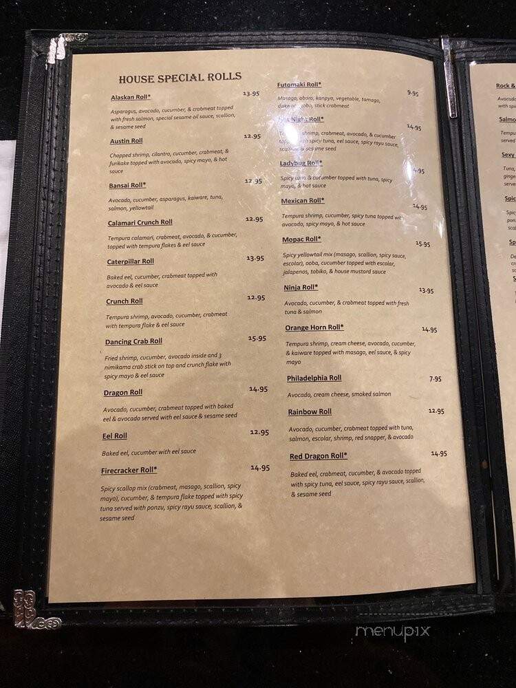Yanagi Japanese Restaurant & Sushi Bar - Austin, TX menu_pic