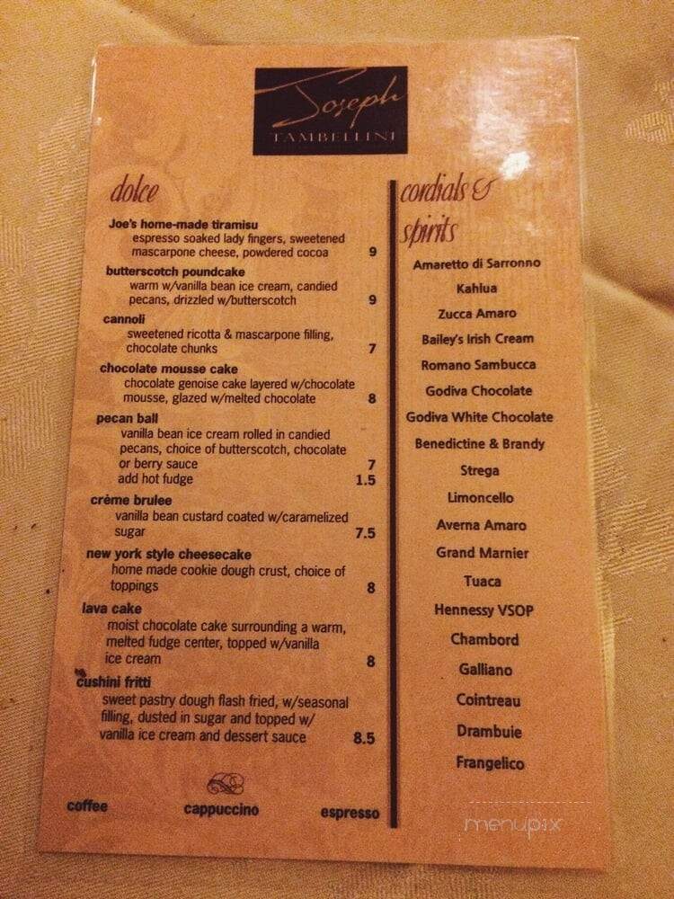 Joseph Tambellini - Pittsburgh, PA menu_pic