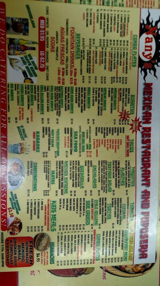 Nancy's Authenic Mexican - Canyon Country, CA menu_pic