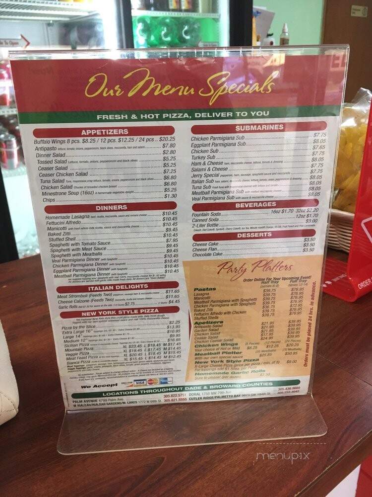 Jerry & Joe's Pizza - Doral, FL menu_pic