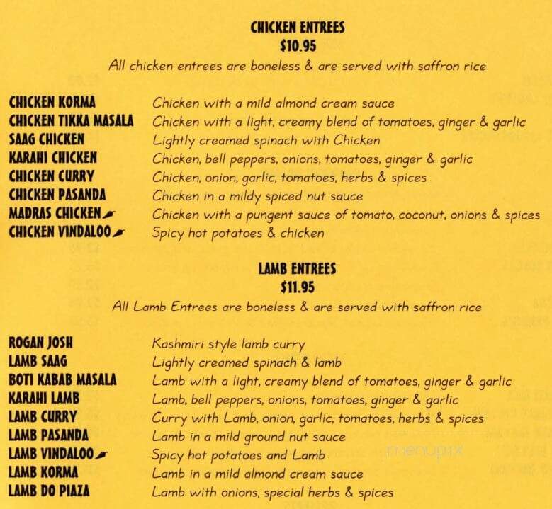 Natraj's Tandoori Indian Food - Irvine, CA menu_pic