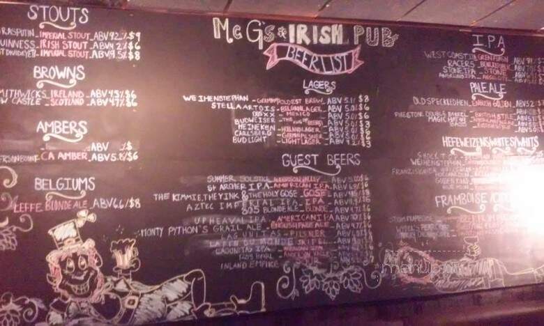 McG's Irish Pub and Grill - Chatsworth, CA menu_pic