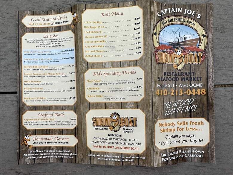 Shrimp Shack - Ocean City, MD menu_pic