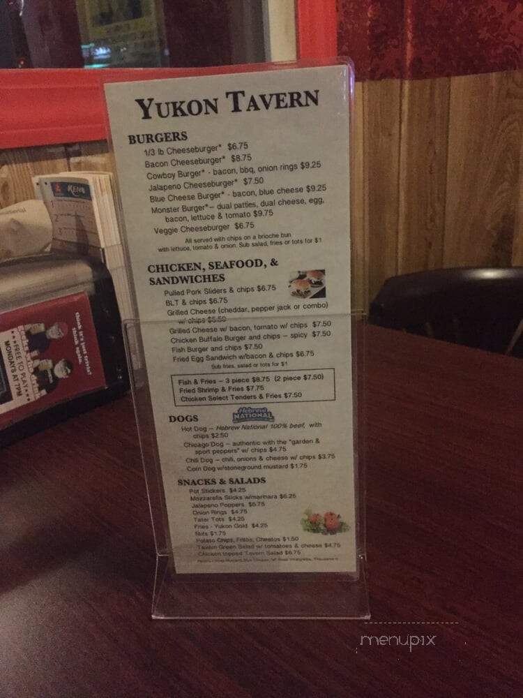 Yukon Tavern - Portland, OR menu_pic