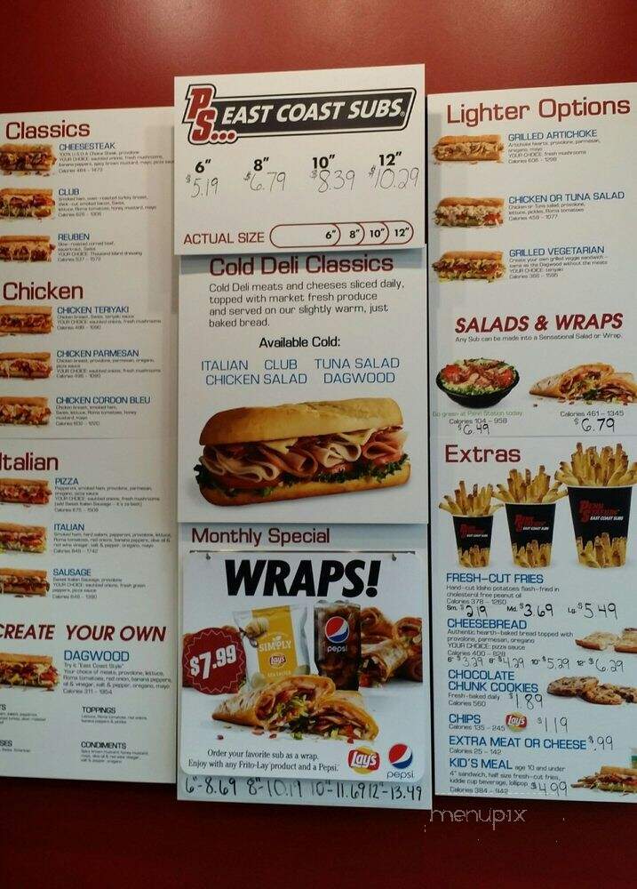 Penn Station East Coast Subs - Columbus, IN menu_pic