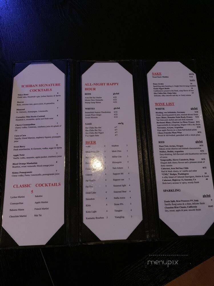 Ichiban Japanese Cuisine - Cincinnati, OH menu_pic