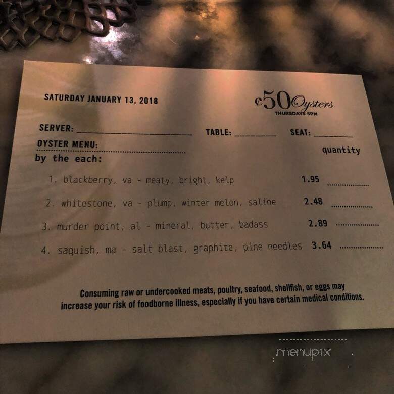 Easy Bistro & Bar - Chattanooga, TN menu_pic