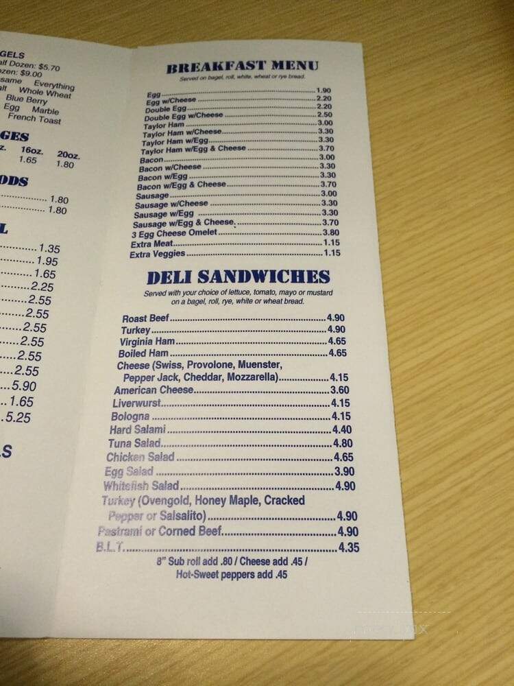 Rockaway Bagel & Deli LLC - Rockaway, NJ menu_pic