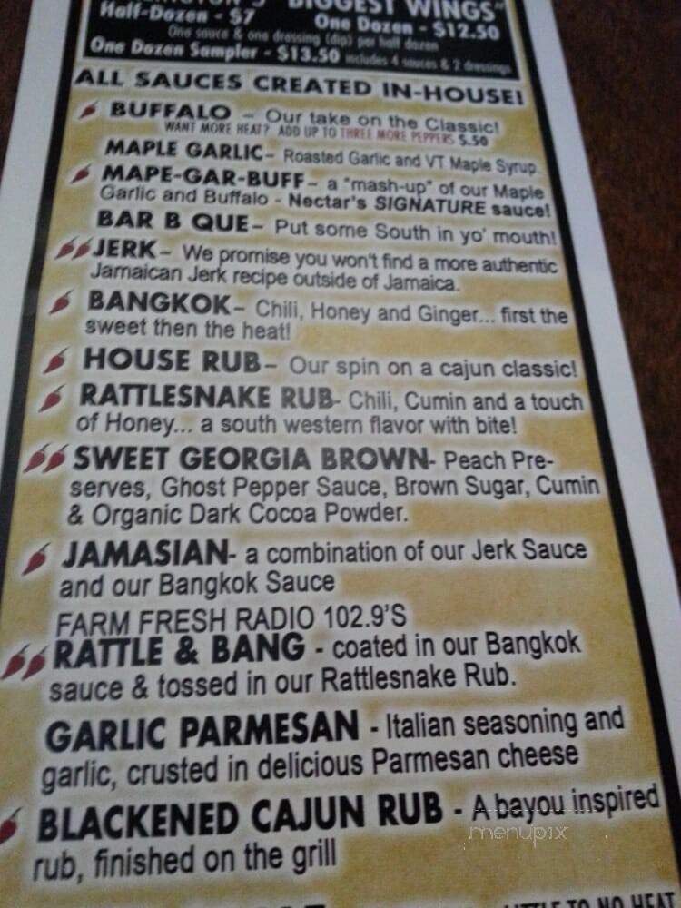 Nectar's - Burlington, VT menu_pic