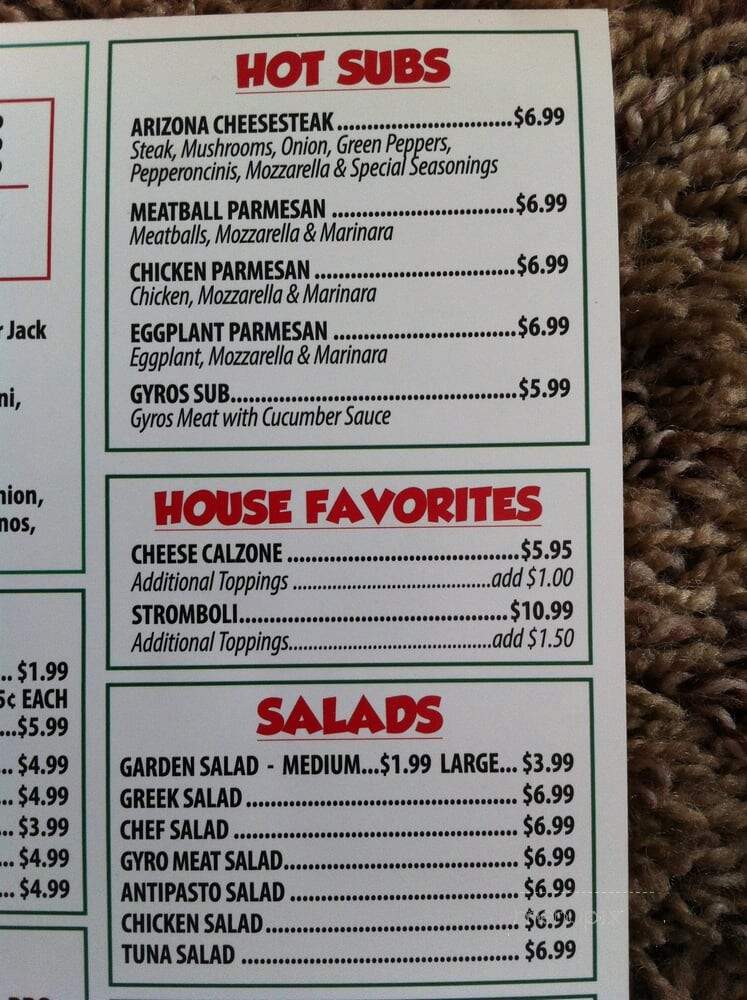 Piza Pizza! - Scottsdale, AZ menu_pic