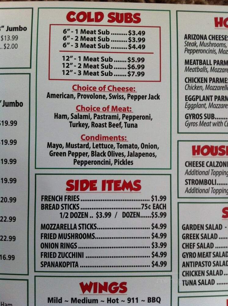 Piza Pizza! - Scottsdale, AZ menu_pic