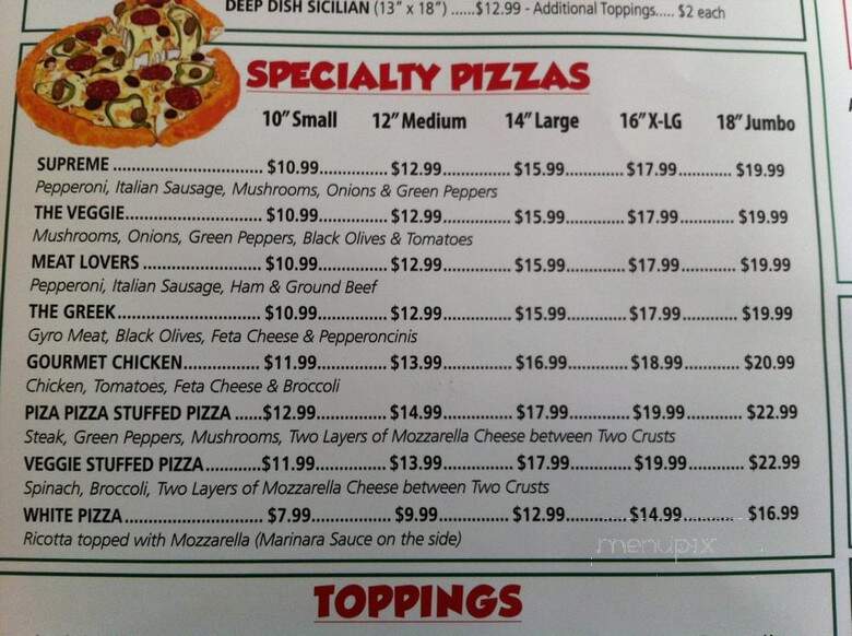 Piza Pizza! - Scottsdale, AZ menu_pic