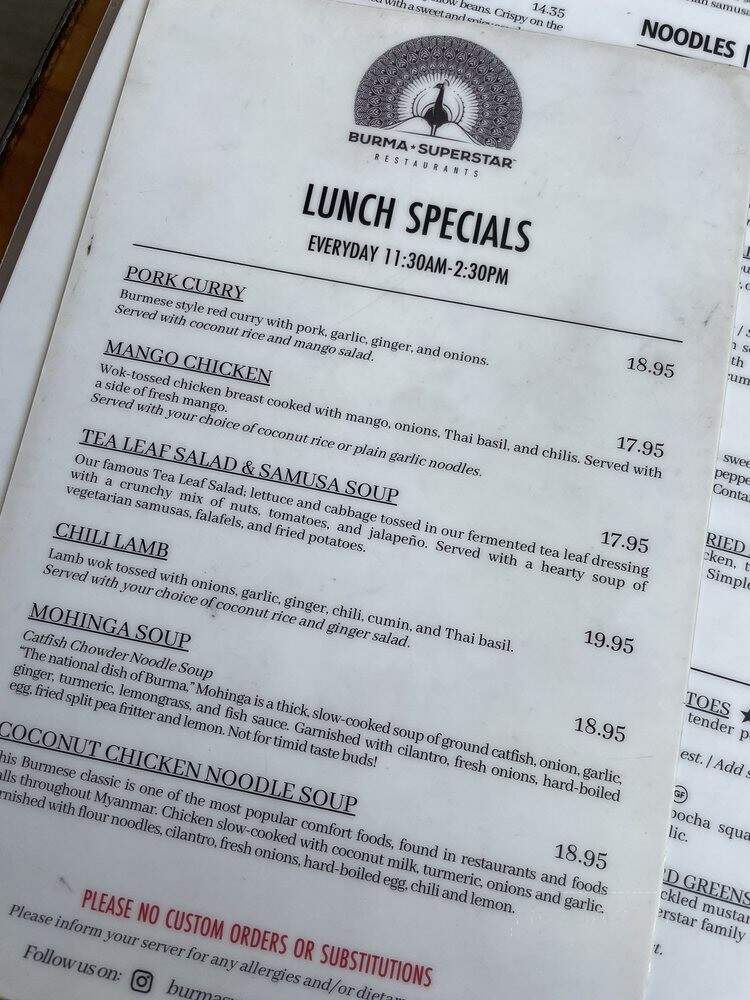 Burma Super Star - Alameda, CA menu_pic