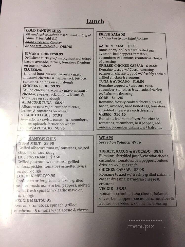 Dimond Bakery - Oakland, CA menu_pic