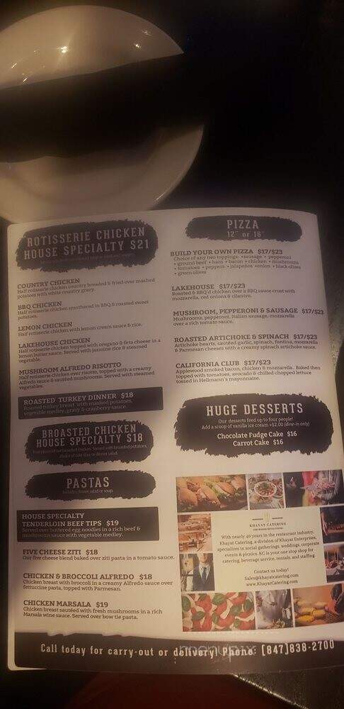 Lake House Restaurant - Lake Villa, IL menu_pic