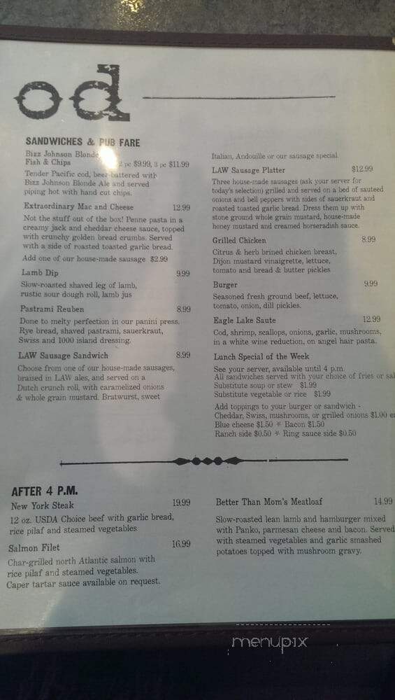 Pioneer Saloon - Susanville, CA menu_pic