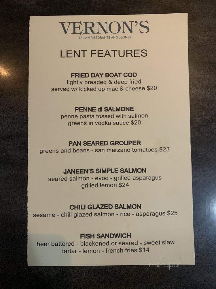 Vernons - Niles, OH menu_pic