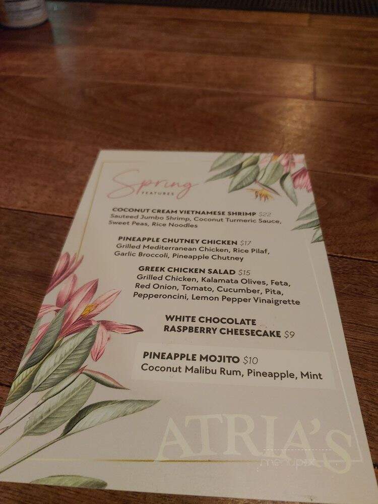Atria's Restaurant & Tavern - Pittsburgh, PA menu_pic