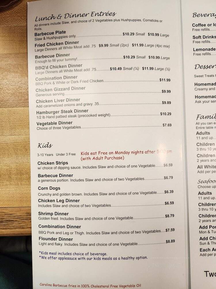 Barbecue Lodge of Garner - Garner, NC menu_pic