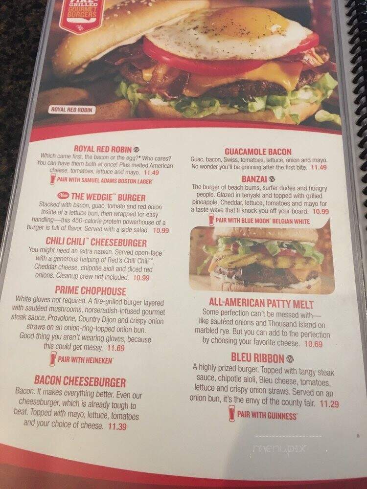 Red Robin: America's Gourmet Burgers and Spirits - Victorville, CA menu_pic