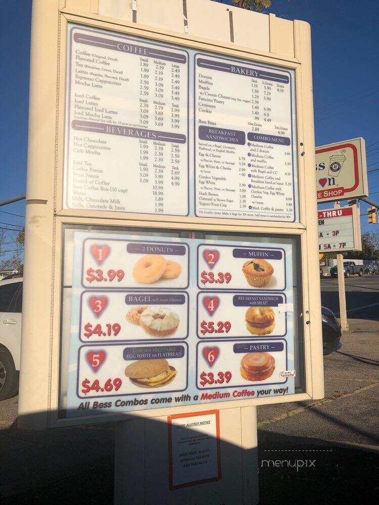 Bess Eaton Donuts - Westerly, RI menu_pic