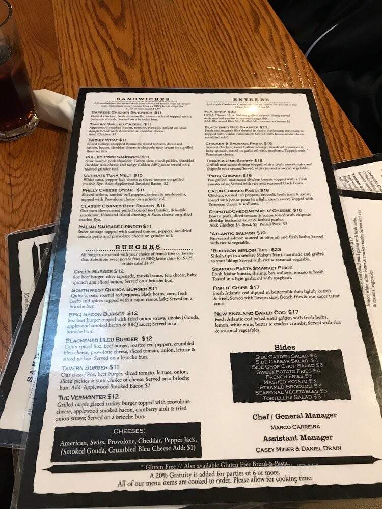 Yarde House - South Hadley, MA menu_pic